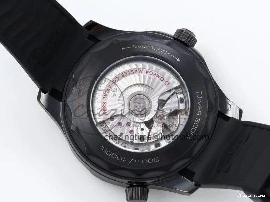 0405 Seamaster 300m 43.5mm Black Ceramic S+F 1:1 Best Edition Black Dial on Black Rubber Strap A WrinkleFree 7731